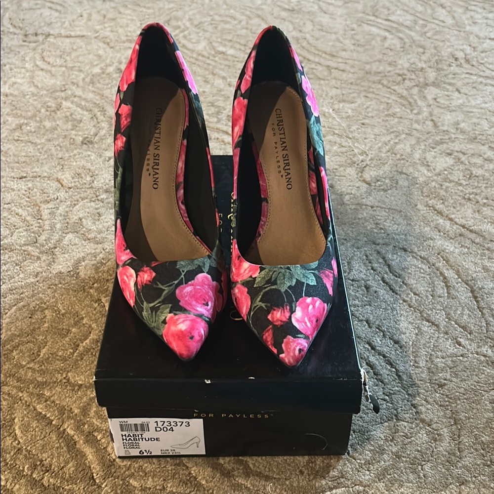 Christian Siriano Pink Floral Women's Heels
